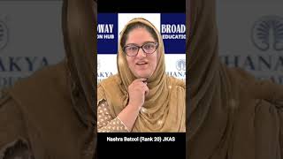 Mock interview of Nashra Batool Rank 20 JKAS 2023 [upl. by Tennek]