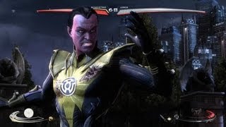 Injustice Gods Among Us  Sinestro  All Special Moves Meter Burns and Supermoves [upl. by Buffy]