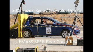 20042007 Suzuki Reno  Chevrolet Optra5 FMVSS 301R Rear Crash Test [upl. by Chemush]