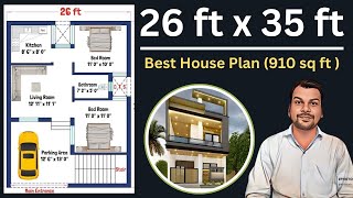 26 x 35 House Plan  26x35 House Design  26x35 Ghar ka Naksha  East Facing House Plan [upl. by Yeleak]