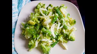 Vegan Steamed Broccoli amp Green Beans Salad  Quick and Easy Veggie Salad Recipe [upl. by Atiugram734]