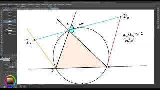 Problema colinealidad utilizando ex centros y bisectrices exteriores [upl. by Mariandi]