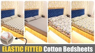 Elastic Fitted Bed Sheets  100 Cotton Fitted Bed Sheets Review  Online Fitted Bedsheets Haul [upl. by Jacey988]