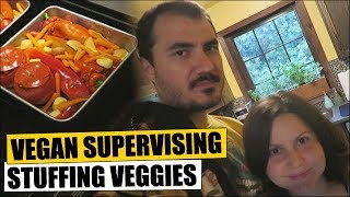 Vegan Supervises Stuffing Veggies [upl. by Aicatsan]