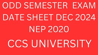 CCS UNIVERSDITY DATE SHEET DECEMBER 2024 [upl. by Dnesnwot]