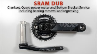 SRAM DUB Quarq crank amp bottom bracket service for beginners Plus BB bearing removal and regreasing [upl. by Bushey14]