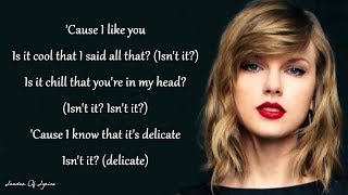 Taylor Swift  DELICATE Lyrics [upl. by Dallman]