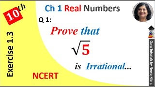 Prove that Root 5 is Irrational  Ch 1 Maths Class 10 Ex 13 Q 1Prove that √5 is Irrational Number [upl. by Paige]