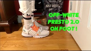 OffWhite X Nike Air Presto 20 White quotON FEETquot [upl. by Htederem402]