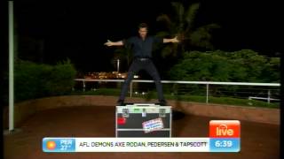 Sam Powers on CH7 SUNRISE  Houdini Trunk  April 2013 [upl. by Beker]