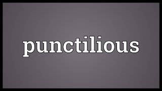 Punctilious Meaning [upl. by Tnecillim]