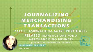 Journalizing Merchandise Transactions Part 2 Purchase Related [upl. by Boccaj305]