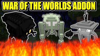 Survive The Tripod Aliens In This MCPE Addon [upl. by Akkire]