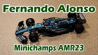 THE RETRUN OF MINICHAMPS Fernando Alonso AMR23 Aston Martin MiniChamps Review  F1 Diecast Review [upl. by Essie]