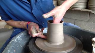 How to throw a straight mug on a pottery wheel [upl. by Omland]