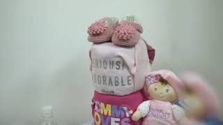 3 Tier Baby Girl Diaper Cake Baby Gift Hamper [upl. by Akamahs]