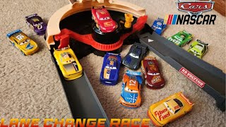 disney cars Nascar lane change race playset review [upl. by Mccallion955]