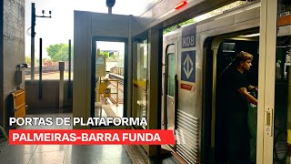 Portas de plataforma de Barra Funda em funcionamento  Movimentação de trens na L3 Vermelha  Metrô [upl. by Caneghem709]