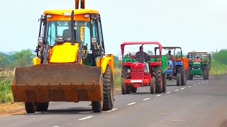 Solis 4215 Di Tractor Fully Loaded with Stone with Jcb 3dx Eco Xpert Machine  JCB Video [upl. by Lipfert979]