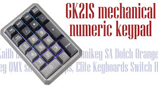 Building a GK21S numeric mechanical keypad with Gateron clears Uniqey QMX Domikey Dolch SA keycaps [upl. by Anirahtak466]