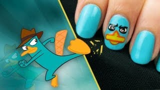 Perry the Platypus Agent P Nail Art  A CutePolish Disney Exclusive [upl. by Gaby]