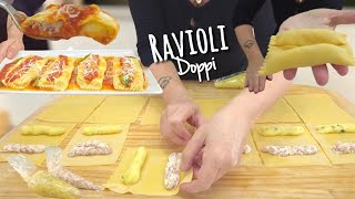 RAVIOLI DOPPI pasta all’uovo ripiena FATTA A MANO tipico PIATTO ITALIANO delle feste [upl. by Rimaj406]