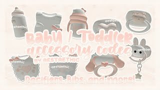 cute TODDLER BABY ACCESSORY CODES for bloxburg amp berry avenue PT1 roblox aesthetic bloxburg [upl. by Ennaeel858]