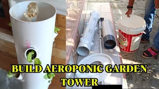 DIY Vertical Hydroponic System  Aeroponic garden tower build part 2 [upl. by Ettelracs]