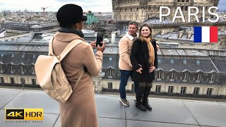 Paris Overlooking Rooftop of Galeries Lafayette 4K HDR 50fps [upl. by Riti530]