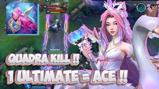 QUADRA KILL  CRYSTAL ROSE SERAPHINE FULL GAMEPLAY  WILD RIFT BUILD  RUNES [upl. by Esojnauj]