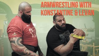 Armwrestling with Konstantine Janashia amp Levan Saginashvili with subtitles [upl. by Rocray415]