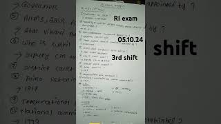 RI exam 051024 3rd shift exam analysis videoosssc ri ari amin exam questions answers discussion [upl. by Attenna]