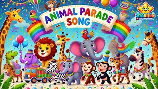 Animal Parade Song for Preschools  Sing Along Dance  Fun Kids Song with Dancing Animals and  MORE [upl. by Davilman533]