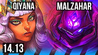 QIYANA vs MALZAHAR MID  6 solo kills 1600 games Dominating  EUW Master  1413 [upl. by Kenelm]