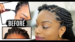 HOW TO REFRESH BOX BRAIDS  EDGES AND HAIRLINE  Journeytowaistlength [upl. by Dohsar]