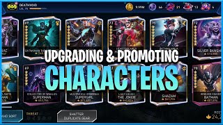 Injustice 2 Mobile  Upgrading amp Promoting Characters  Character Upgrade [upl. by Arimak101]