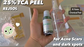 Rejsol 25 TCA PEEL unboxing in hindi chemicalpeel rejsol DIY chemical peeling at home 💖 [upl. by Jaine]