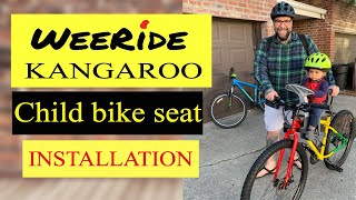 WeeRide Kangaroo Child bike seat setup how to install [upl. by Neelcaj]