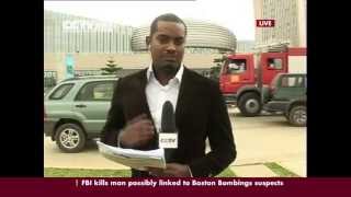 CCTVs Girum Chala reports live from AU Summit in Addis Ababa [upl. by Halimeda643]