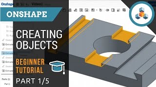 Beginner Tutorial 15  Onshape 3D CAD  Creating Sketches and Objects [upl. by Geno]