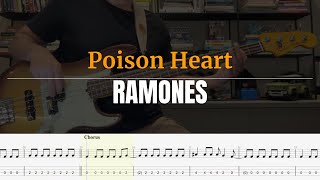 Ramones  Poison Heart Bass Cover with Tabs [upl. by Rockwood]