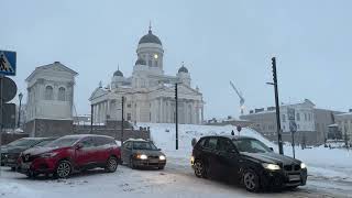 Snowstorm Walk and Strong winds in Helsinki Finland 🇫🇮 Winter 2024 🥶🚶‍♀️22 January 2024 [upl. by Llimaj]