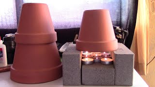 DIY Survival Air Heater 300w450w of heat uses NO electricity cooks too claybrick radiant heat [upl. by Lorne]