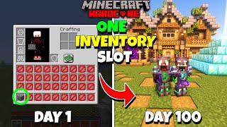 We Survived 100 Days With Only ONE INVENTORY SLOT In Minecraft Hardcore  Duo 100 Days [upl. by Dahs]