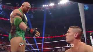 WWE RAW 4813 Cena Vs Mark Henry  RYBACK HEEL TURN [upl. by Anuait366]