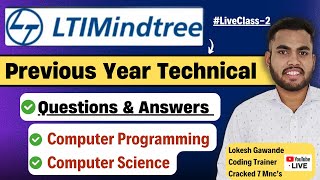 LTIMindtree Technical Previous Year Questions amp Ans 2024  Computer Programming amp Computer Science [upl. by Oinigih680]