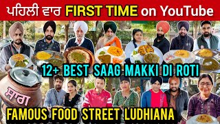 Best SAAG Makki Ki Roti on Famous Food Street Ludhiana Desi Punjabi Style Punjabi Street Food India [upl. by Hulda]