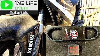 Yamaha Aerox  Drive Belt and Rollers Replacement Full Variator System Removal [upl. by Asirram199]