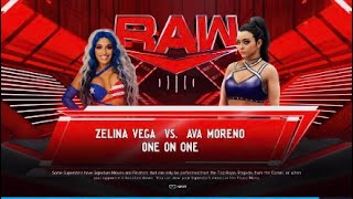 WWE Raw Zelina Vega vs Ava Moreno WWE2K24 [upl. by Aylsworth156]