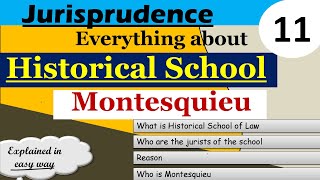 Historical School of Jurisprudence  Montesquieu  Historical School [upl. by Alya]